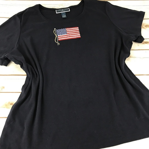 Karen Scott American Flag Tee - Picture 1 of 3